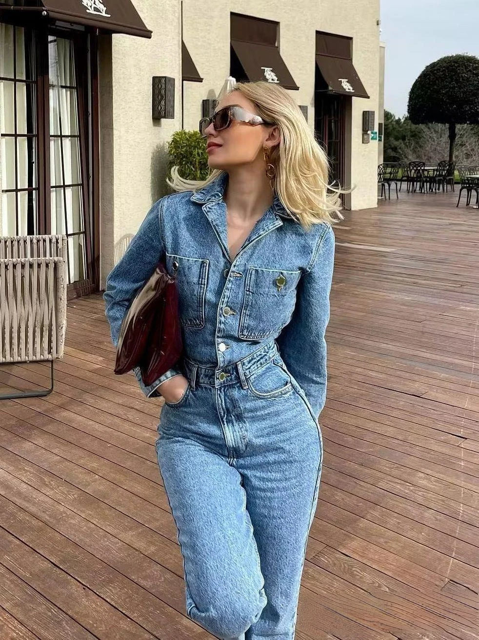 Anita - Fashion denim jumpsuit