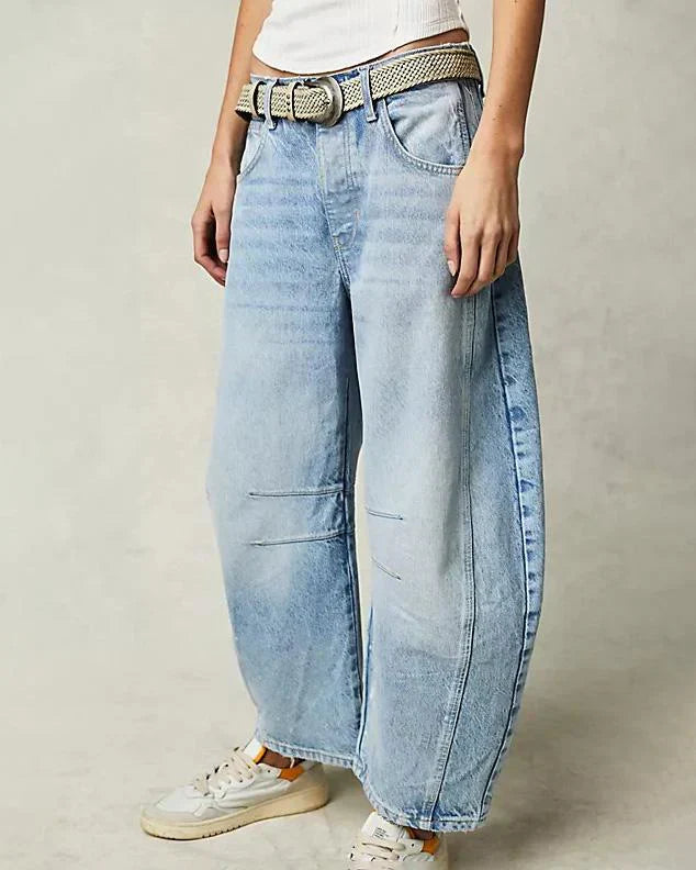 Adeline - Mid Rise Barrel Jeans til kvinder